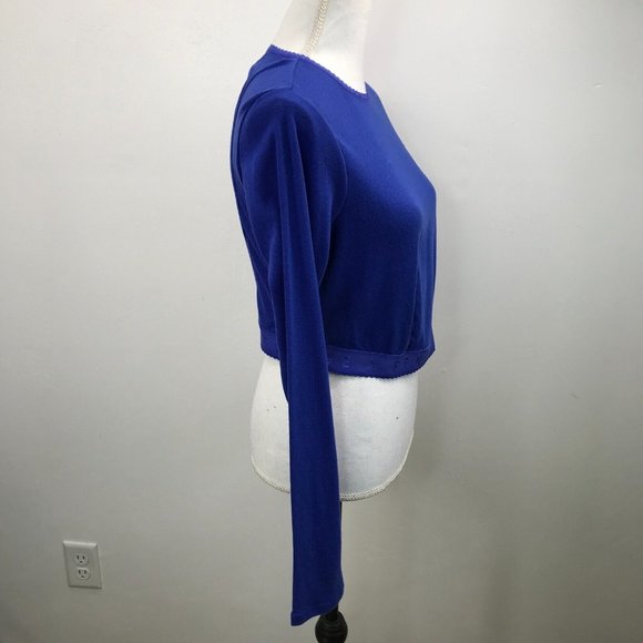 SAVAGE X FENTY Blue Long Sleeve Scoop Back Cropped Sleepwear Top NWT Size 2X - Picture 2 of 11